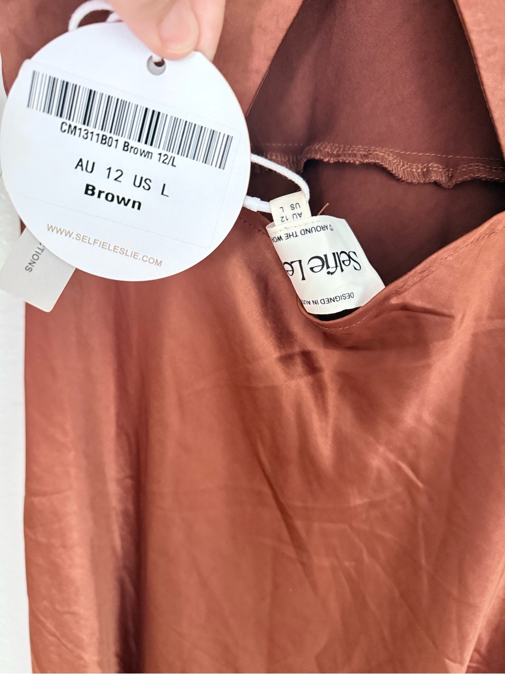 Selfie Leslie Lucinda Twist Back Midi Dress Brown - Picture 6 of 6
